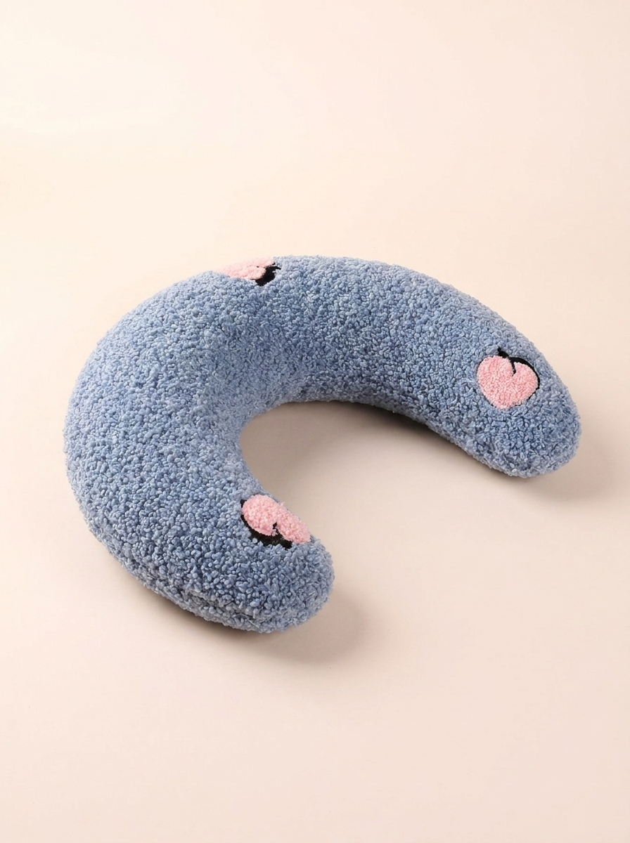 PawCalm U-shape calming pillow for small dogs, blue-grey
